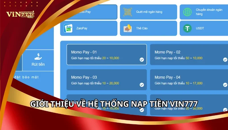 Nạp Tiền Vin777: Quy Trình Chi Tiết Từ A-Z Nạp Tiền Nhanh Chóng 4 Giới thiệu về hệ thống nạp tiền Vin777