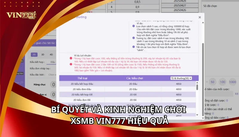 Xổ Số Miền Bắc Vin777: Các Hình Thức Tham Gia Và Mẹo Cao Thủ 7 Bí quyết và kinh nghiệm chơi XSMB Vin777 hiệu quả