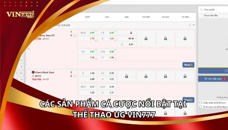 Thể Thao UG Vin777: Các Loại Kèo Cược Và Kinh Nghiệm Cược Thắng 6 Các sản phẩm cá cược nổi bật tại thể thao UG Vin777