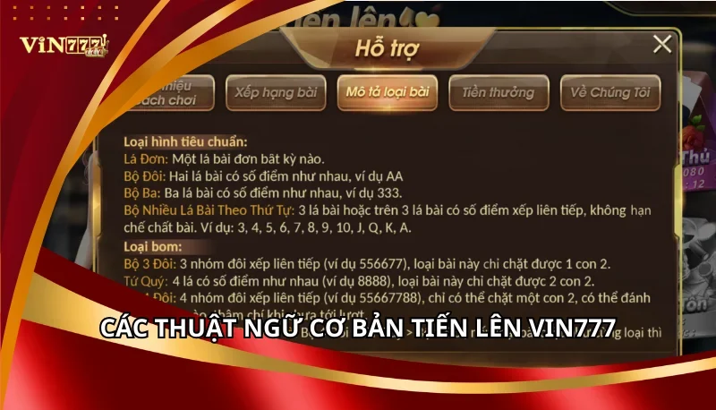 Tiến Lên Vin777: Cẩm Nang Luật Chơi Và Thuật Ngữ Cơ Bản A-Z 6 Các thuật ngữ cơ bản khi chơi Tiến Lên Vin777