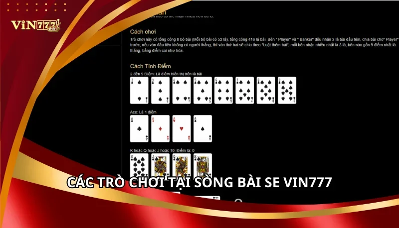 Sòng Bài SE Trực Tuyến Vin777: Các Trò Chơi Và Mẹo Chơi Hiệu Quả 6 Các trò chơi tại sòng bài SE Vin777