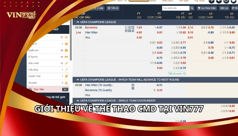 Thể Thao CMD Vin777: Các Tính Năng Nổi Bật Và Chiến Thuật Chơi 5 Giới thiệu về Thể Thao CMD tại Vin777